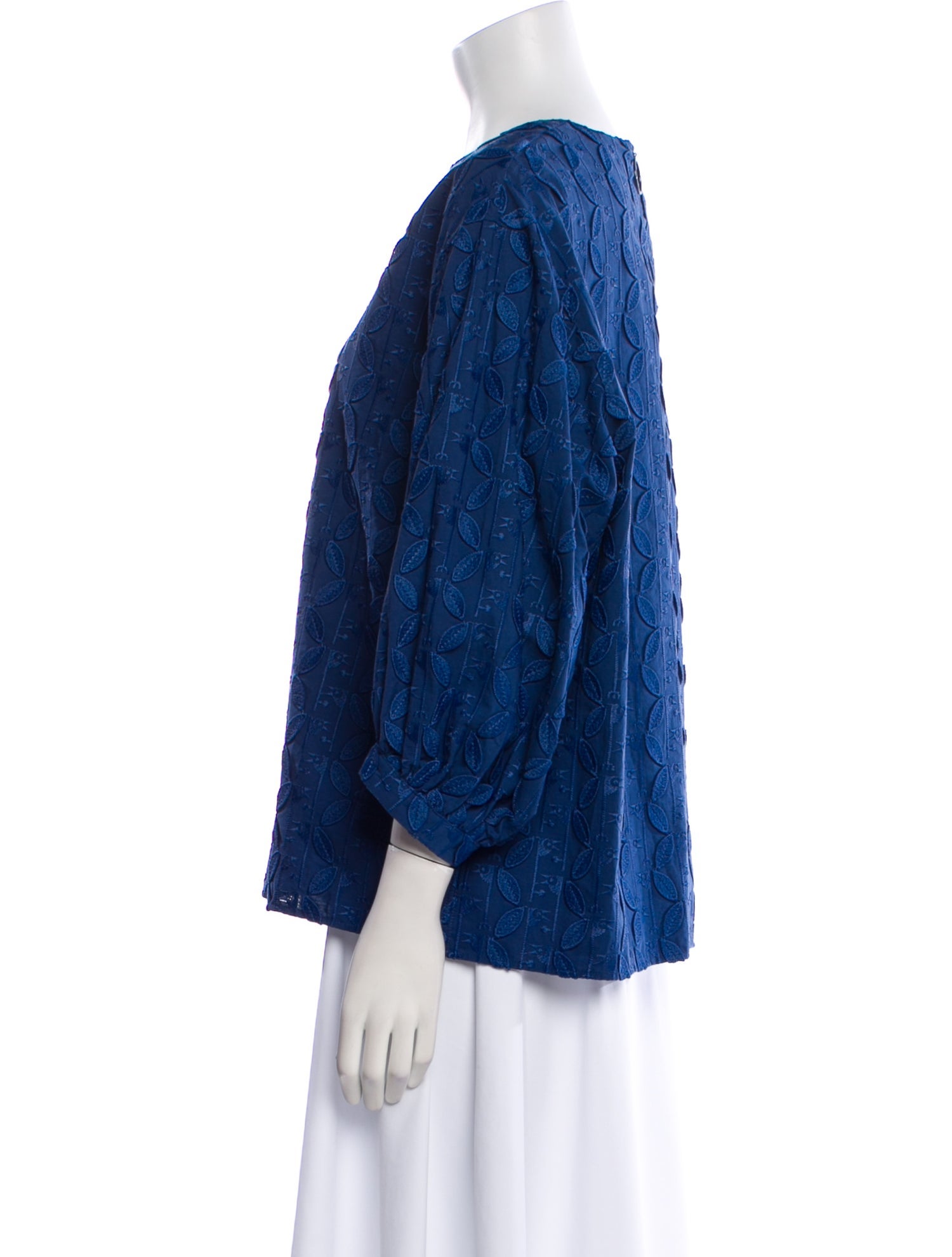 Akris Punto Printed Bateau Neckline Blouse