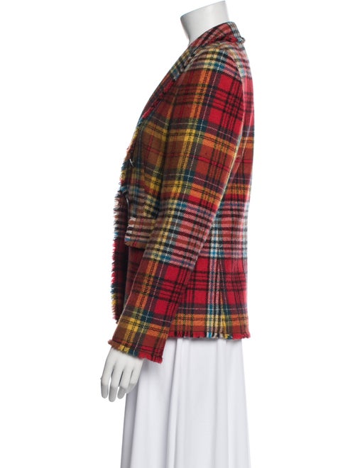 Akris Punto Virgin Wool Plaid Print Blazer