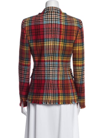 Akris Punto Virgin Wool Plaid Print Blazer