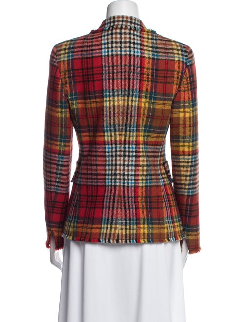 Akris Punto Virgin Wool Plaid Print Blazer