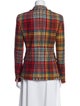 Akris Punto Virgin Wool Plaid Print Blazer