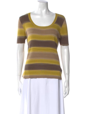 Akris Punto Striped Scoop Neck T-Shirt