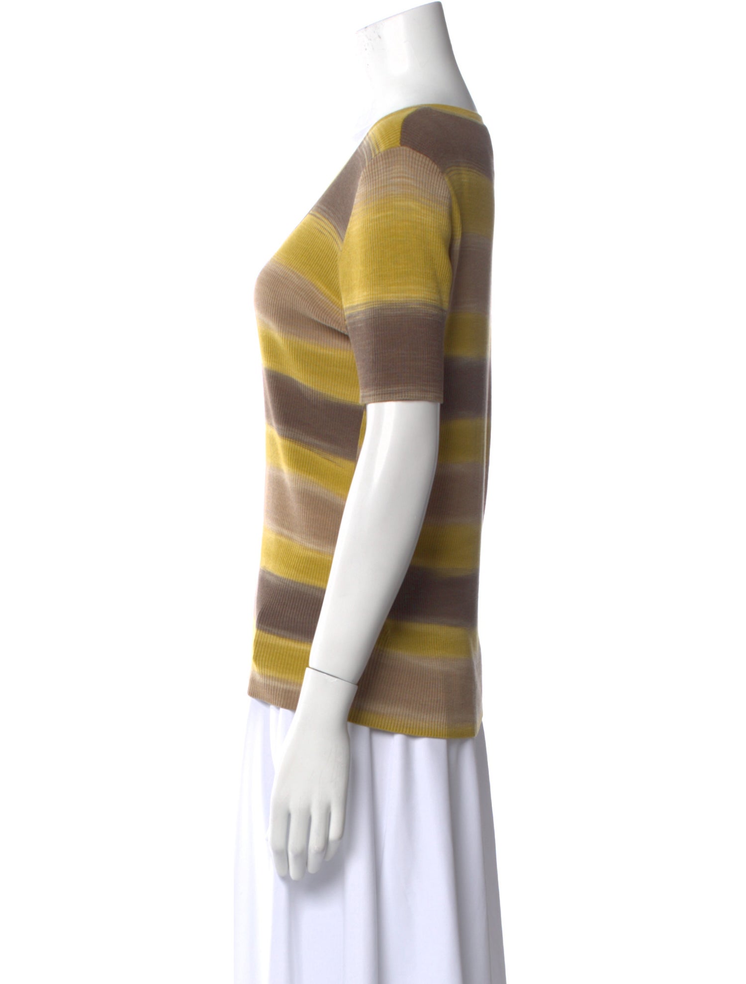 Akris Punto Striped Scoop Neck T-Shirt