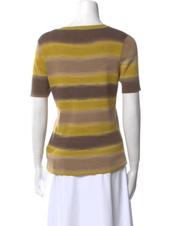 Akris Punto Striped Scoop Neck T-Shirt