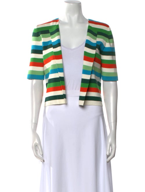 Akris Punto Striped V-Neck Crop Top