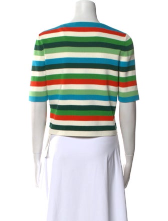 Akris Punto Striped V-Neck Crop Top