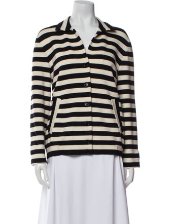 Akris Punto Wool Striped Button-Up Top