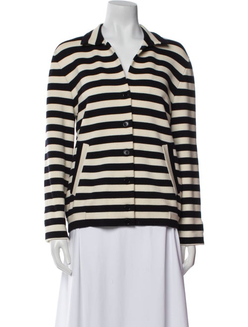 Akris Punto Wool Striped Button-Up Top