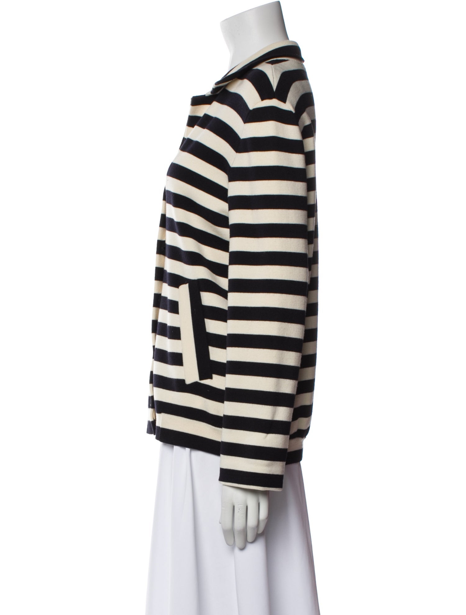 Akris Punto Wool Striped Button-Up Top