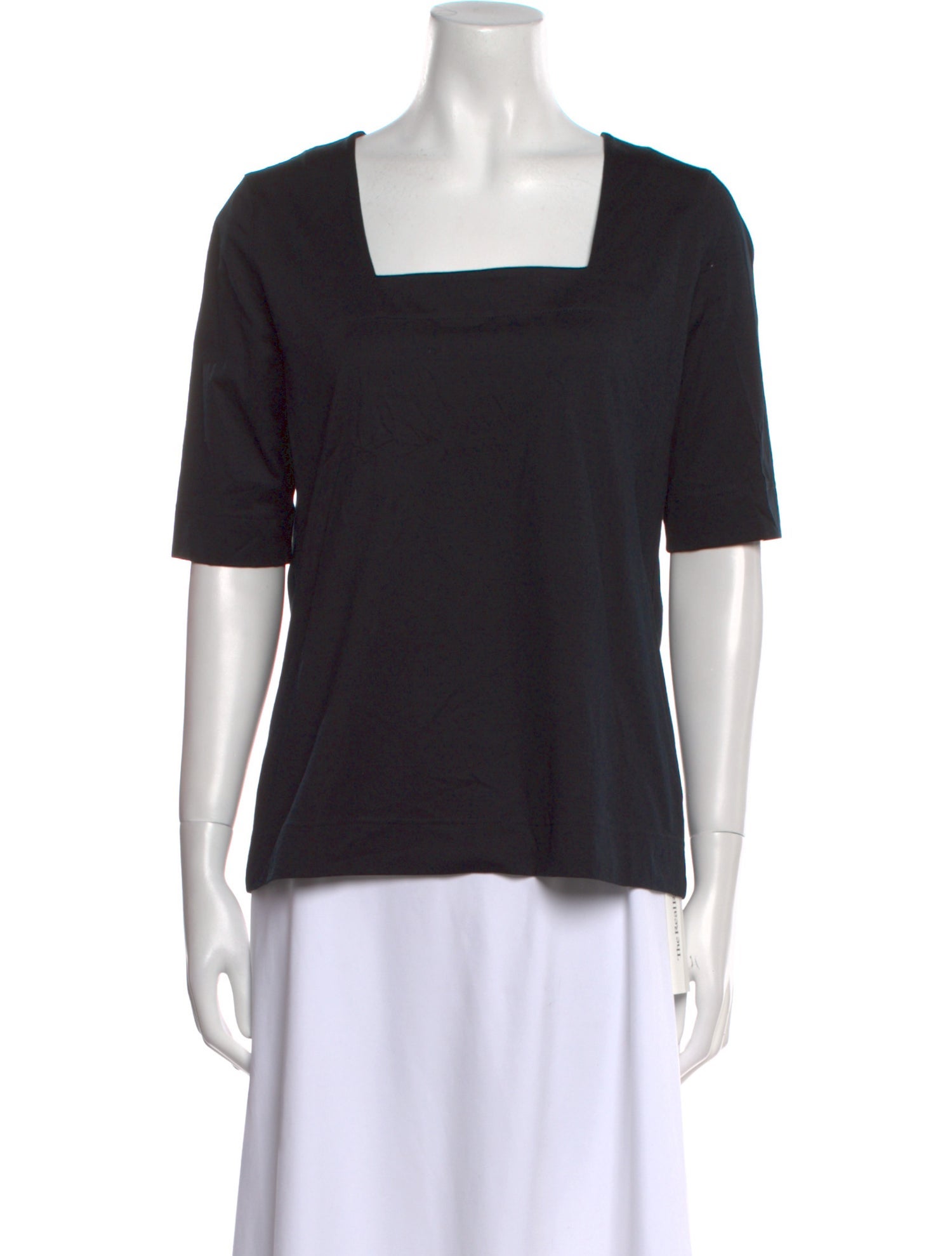 Akris Punto Square Neckline Short Sleeve Top