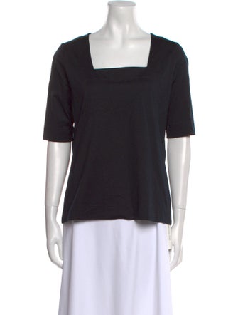 Akris Punto Square Neckline Short Sleeve Top