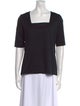 Akris Punto Square Neckline Short Sleeve Top