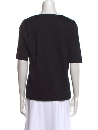Akris Punto Square Neckline Short Sleeve Top