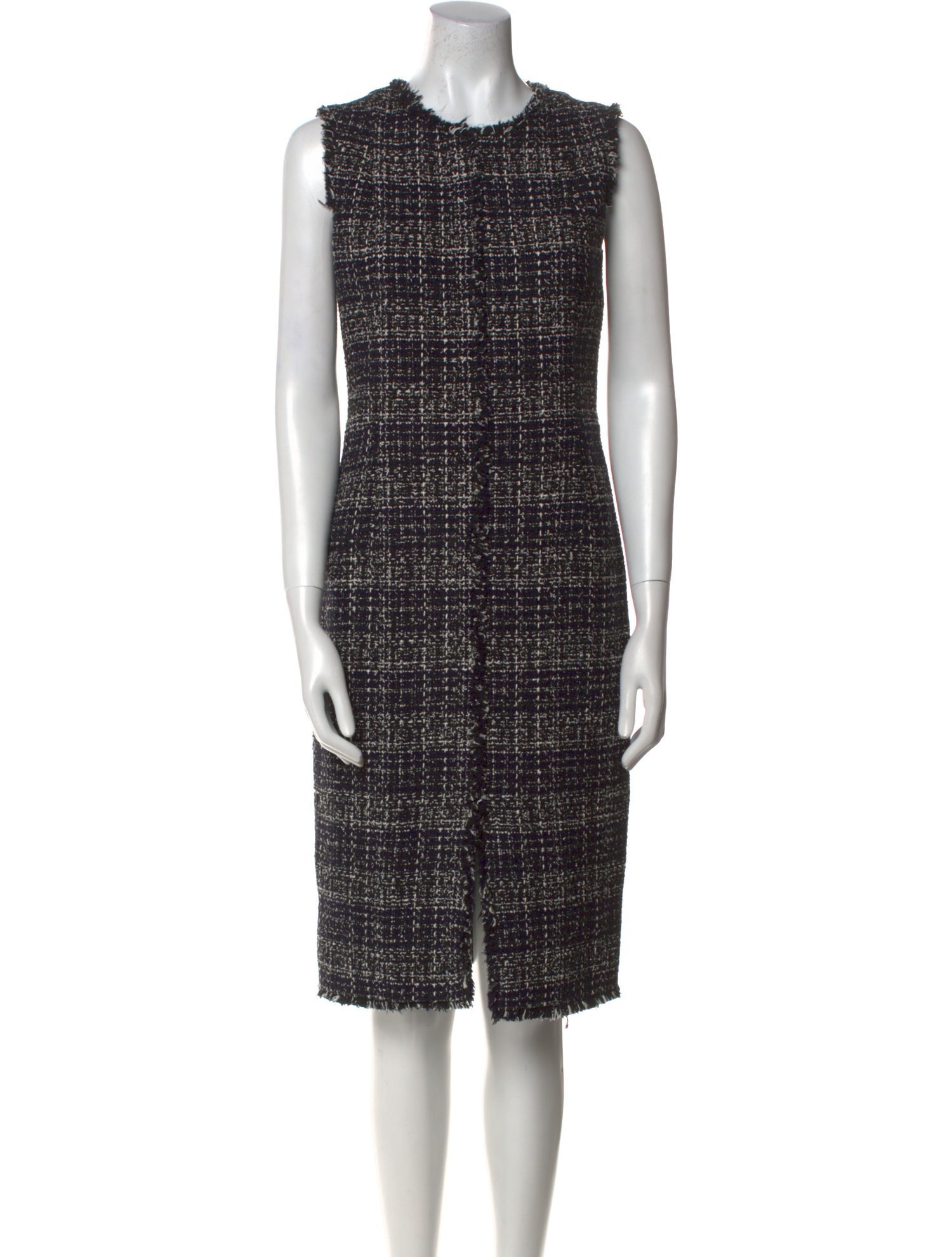 Akris Punto Tweed Pattern Midi Length Dress