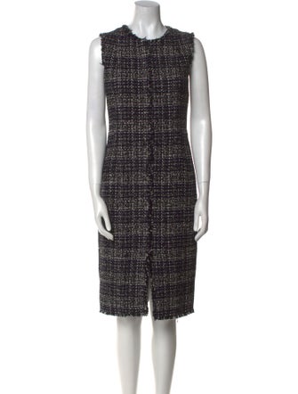 Akris Punto Tweed Pattern Midi Length Dress