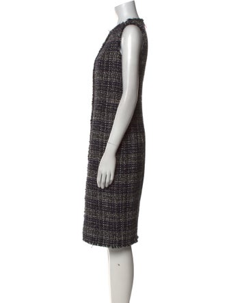 Akris Punto Tweed Pattern Midi Length Dress