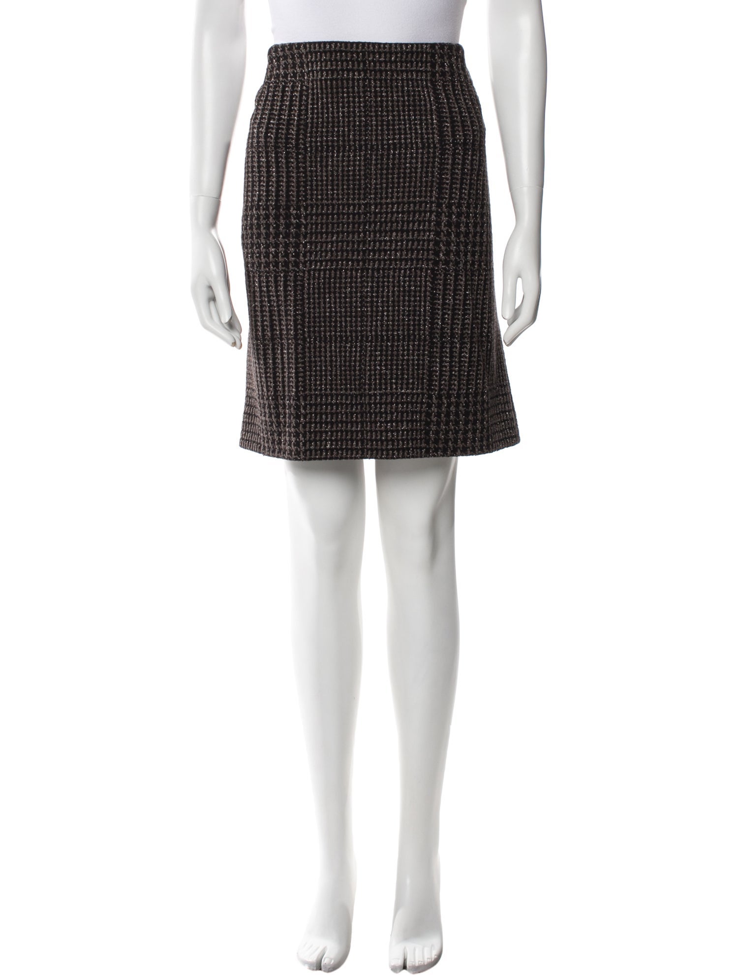 Akris Punto Houndstooth Print Knee-Length Skirt w/ Tags