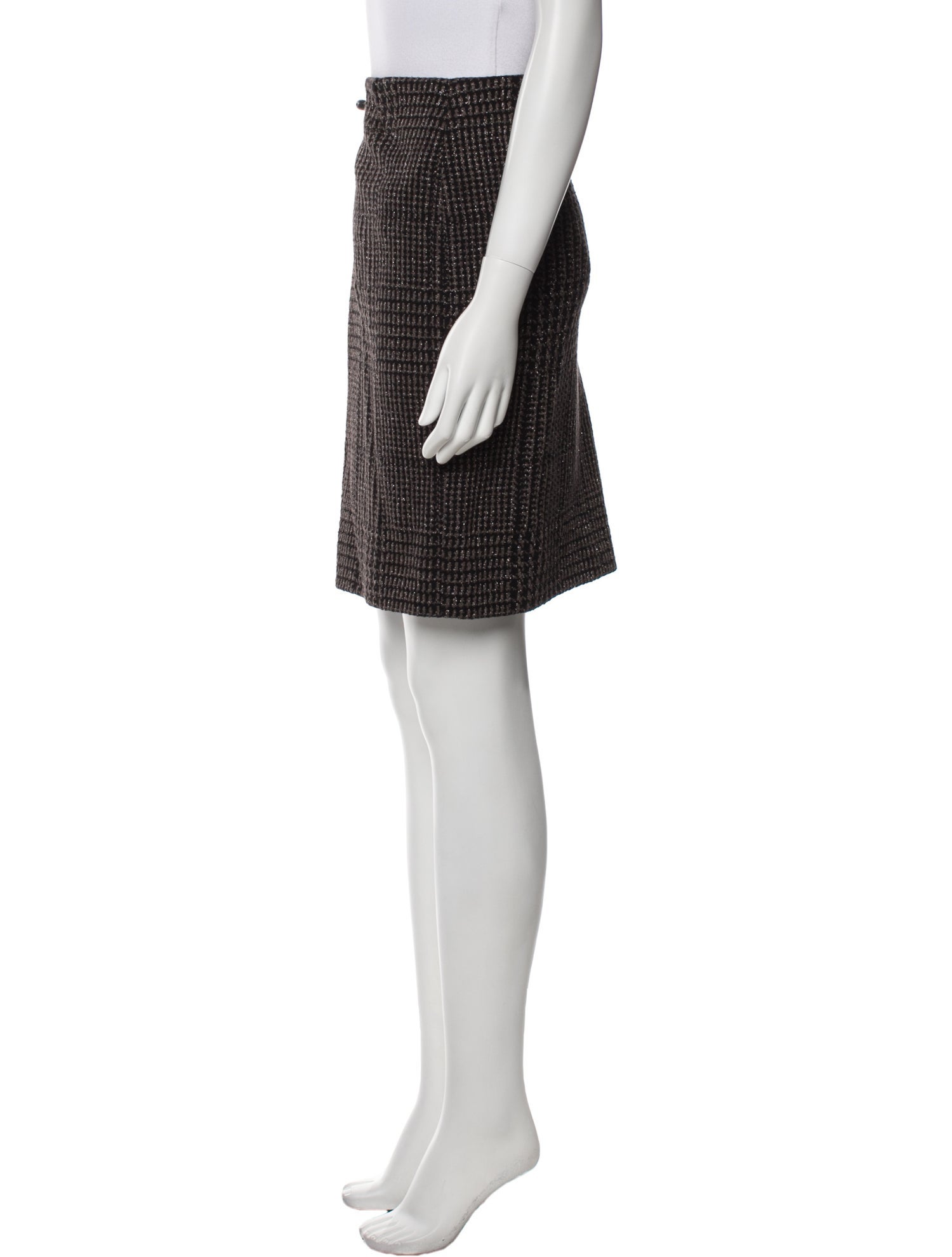 Akris Punto Houndstooth Print Knee-Length Skirt w/ Tags