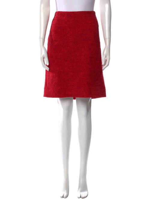 Akris Punto Embroidered Accent Knee-Length Skirt