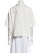 Akris Punto Linen Three-Quarter Sleeve Button-Up Top
