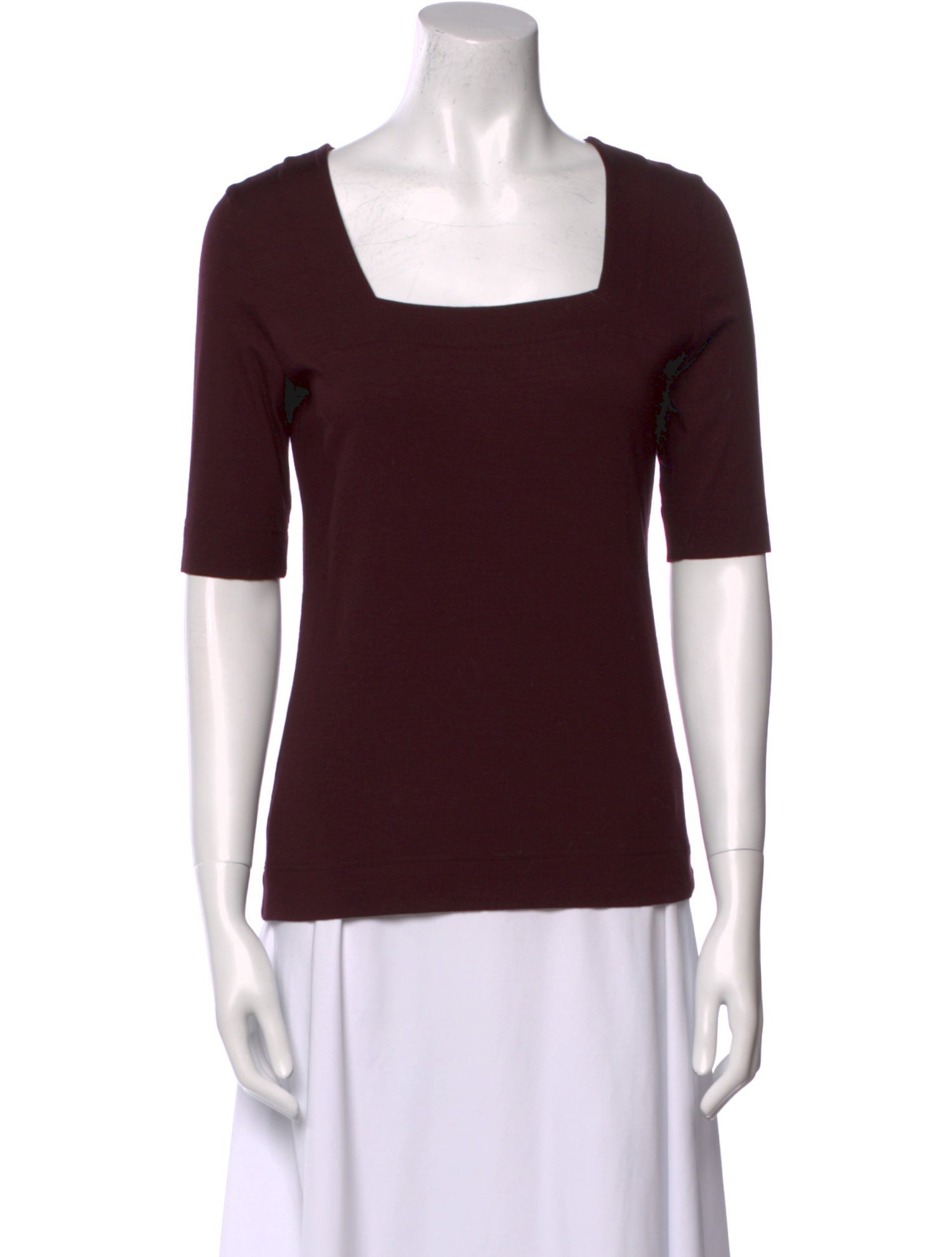 Akris Punto Square Neckline Short Sleeve Top