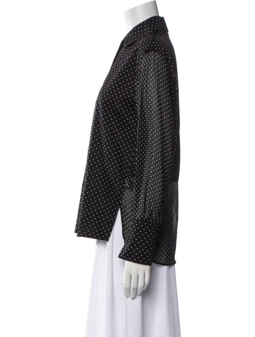 Akris Punto Polka Dot Print Long Sleeve Button-Up Top