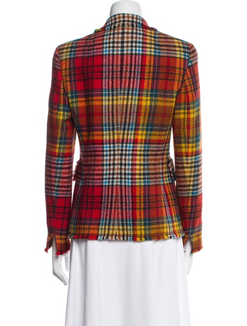 Akris Punto Virgin Wool Plaid Print Blazer