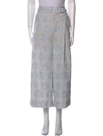 Akris Punto Floral Print Wide Leg Pants