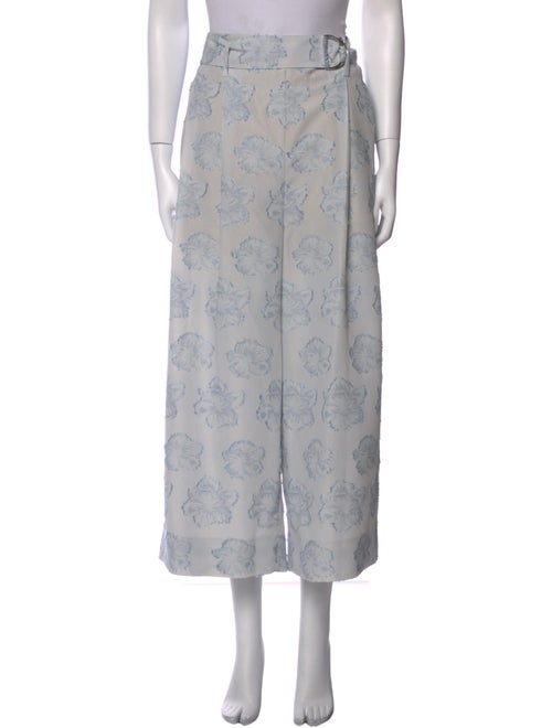 Akris Punto Floral Print Wide Leg Pants
