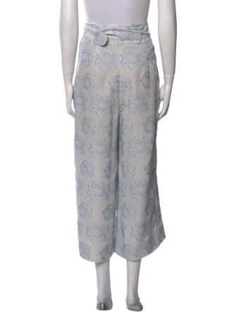 Akris Punto Floral Print Wide Leg Pants