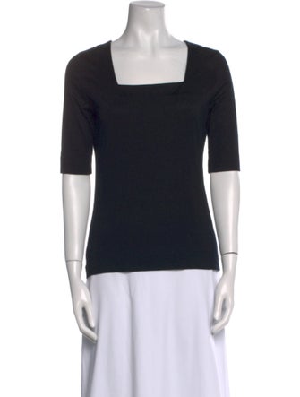 Akris Punto Square Neckline Short Sleeve Top