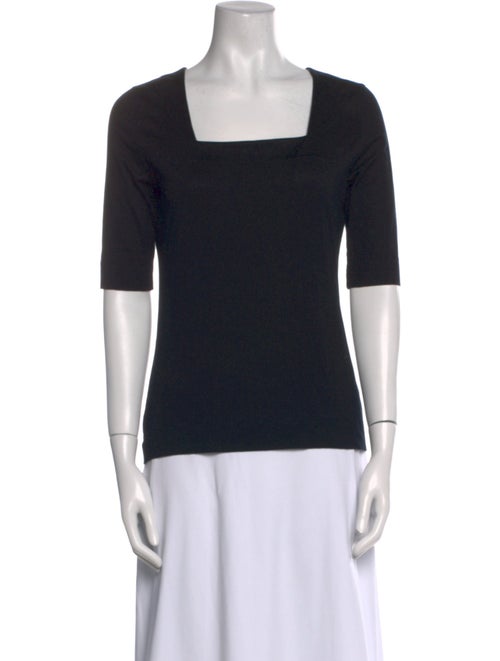 Akris Punto Square Neckline Short Sleeve Top
