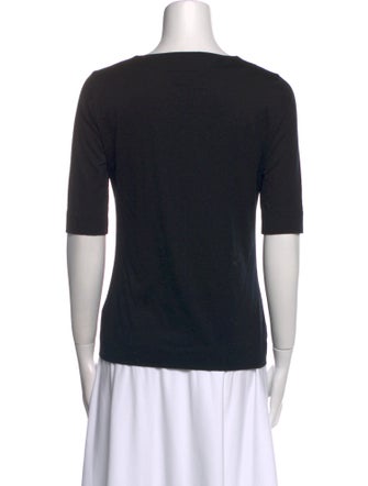 Akris Punto Square Neckline Short Sleeve Top