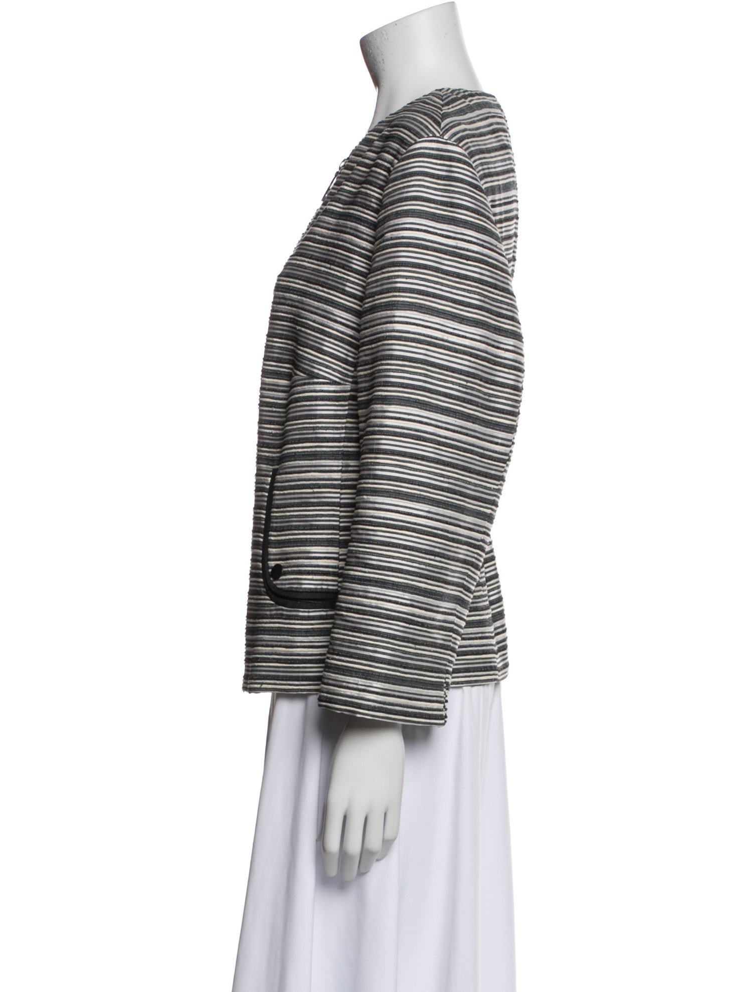 Akris Punto Silk Striped Evening Jacket