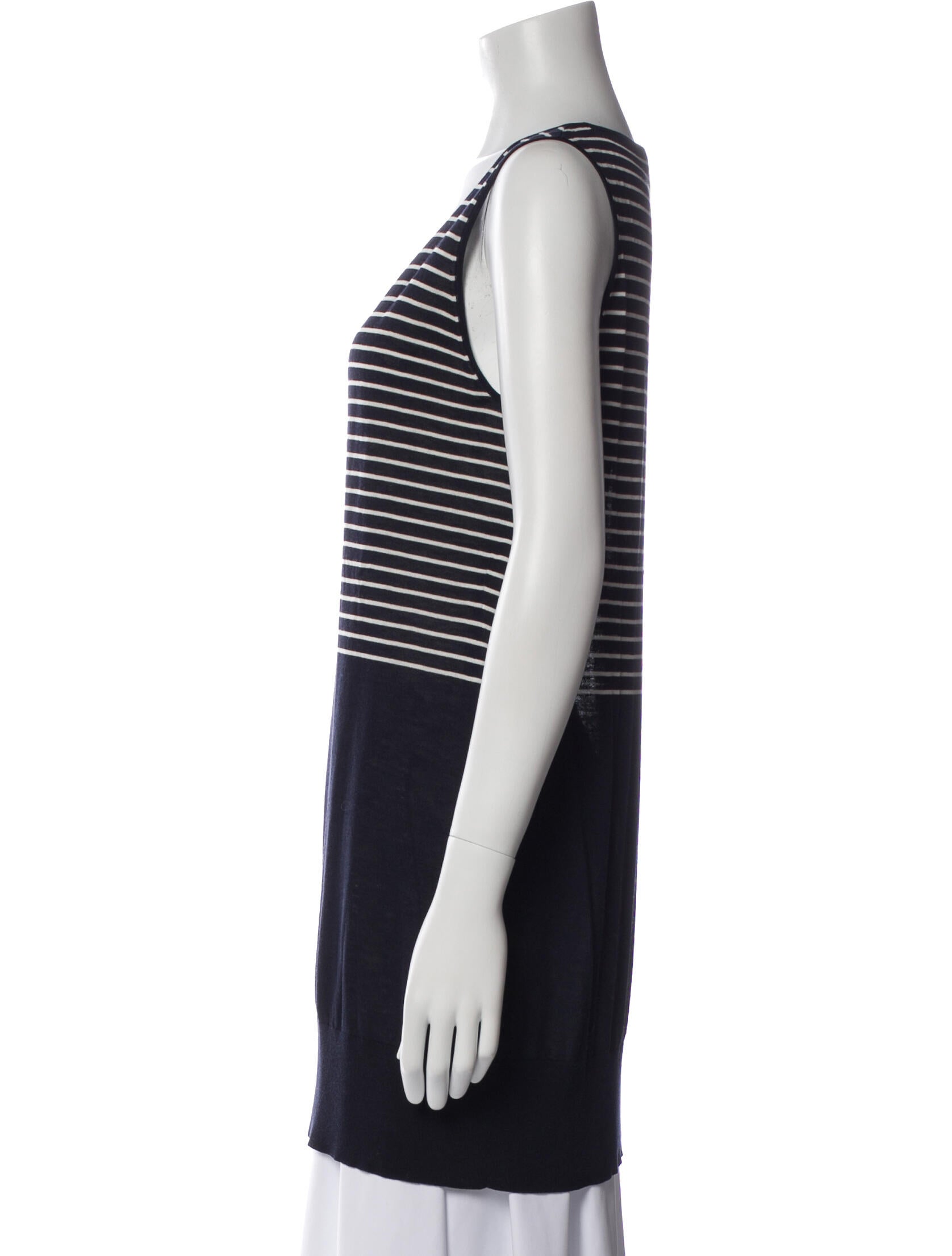 Akris x Bergdorf Goodman Striped Scoop Neck Tunic