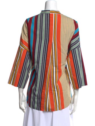 Akris Punto Striped V-Neck Blouse