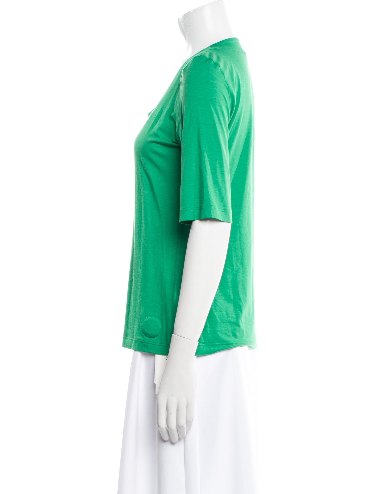 Akris Punto Square Neckline Short Sleeve Blouse