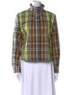 Akris Punto Plaid Print Mock Neck Top