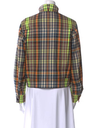 Akris Punto Plaid Print Mock Neck Top