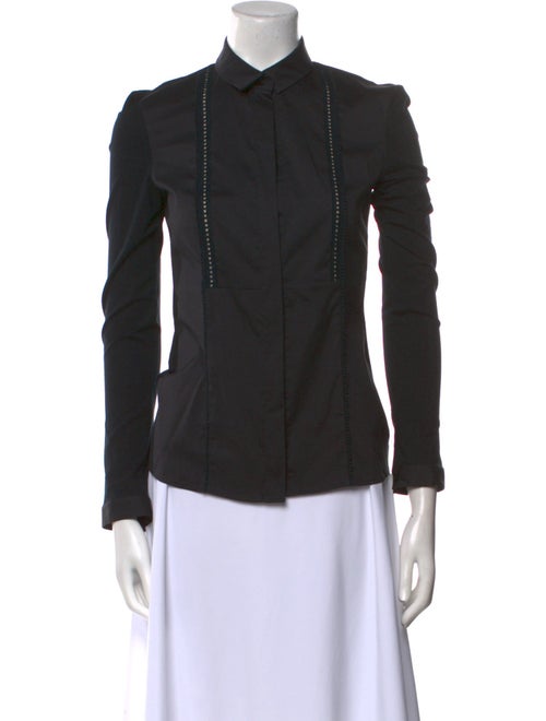 Akris Punto Long Sleeve Button-Up Top