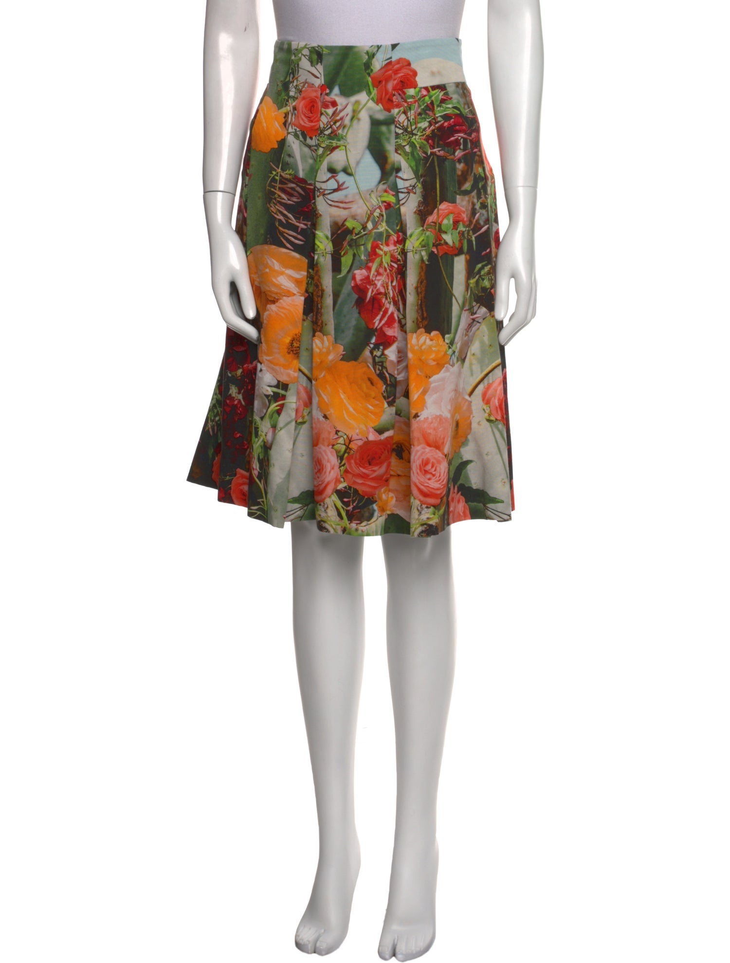 Akris Punto Floral Print Knee-Length Skirt