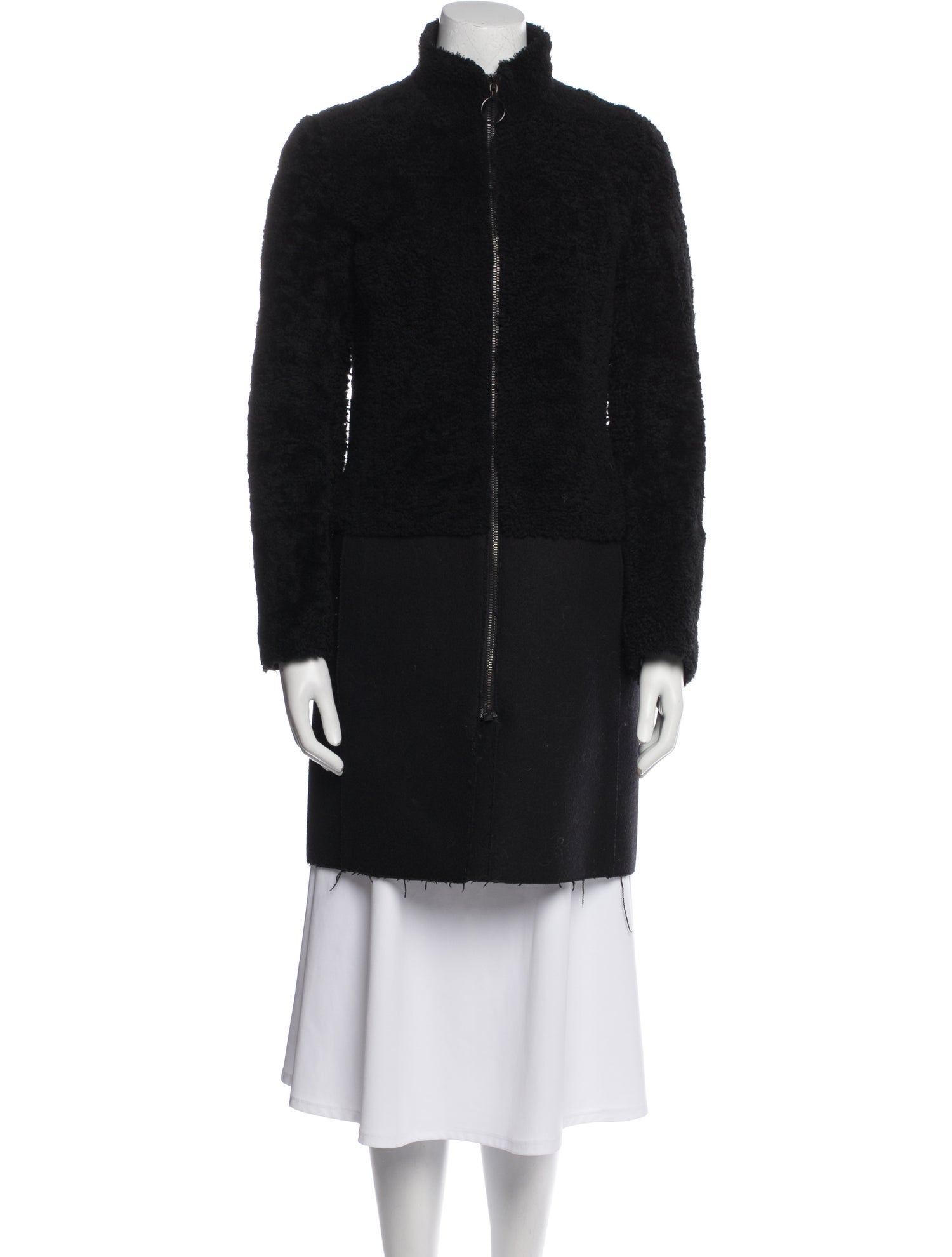 Akris Punto Lambskin Faux Fur Coat