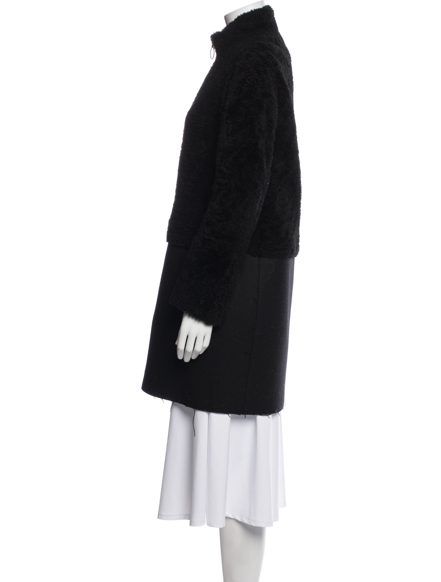 Akris Punto Lambskin Faux Fur Coat