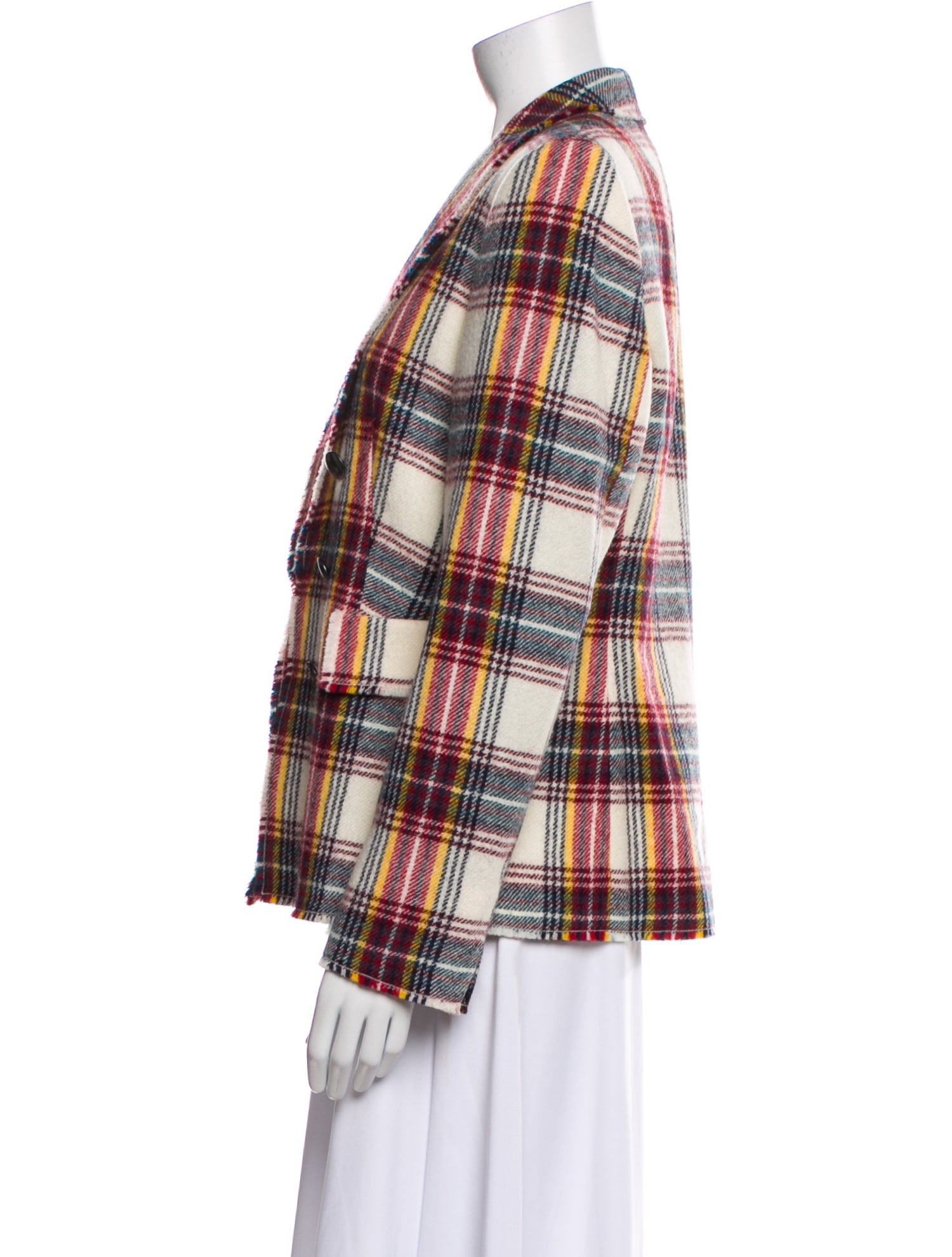 Akris Punto Virgin Wool Plaid Print Blazer w/ Tags
