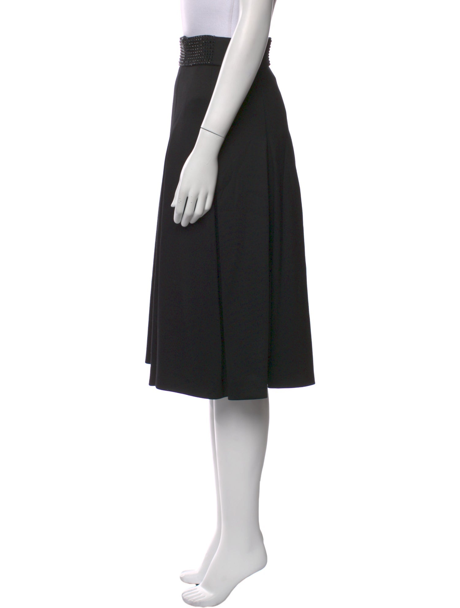 Akris Punto Pleated Accents Knee-Length Skirt