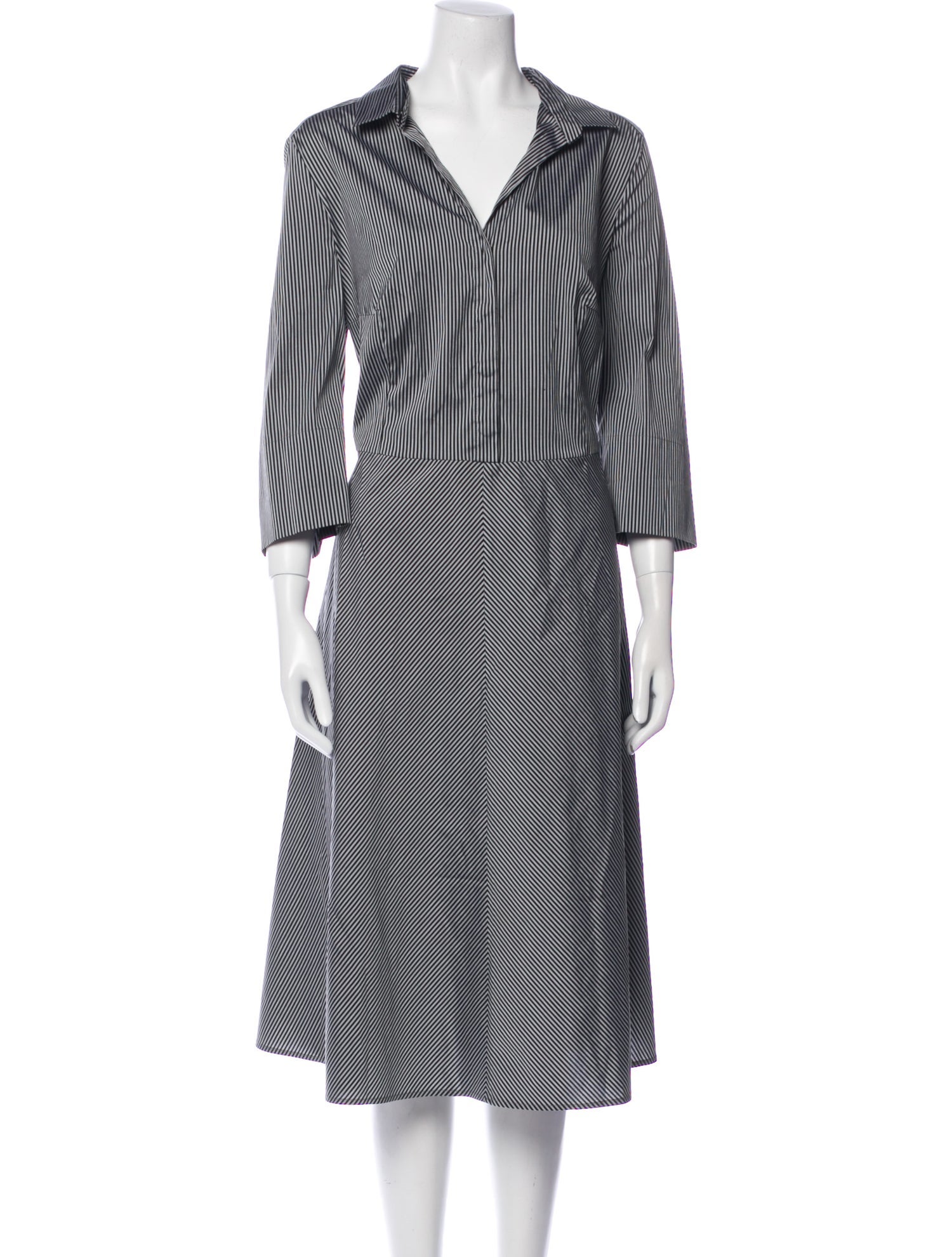 Akris Punto Striped Midi Length Dress