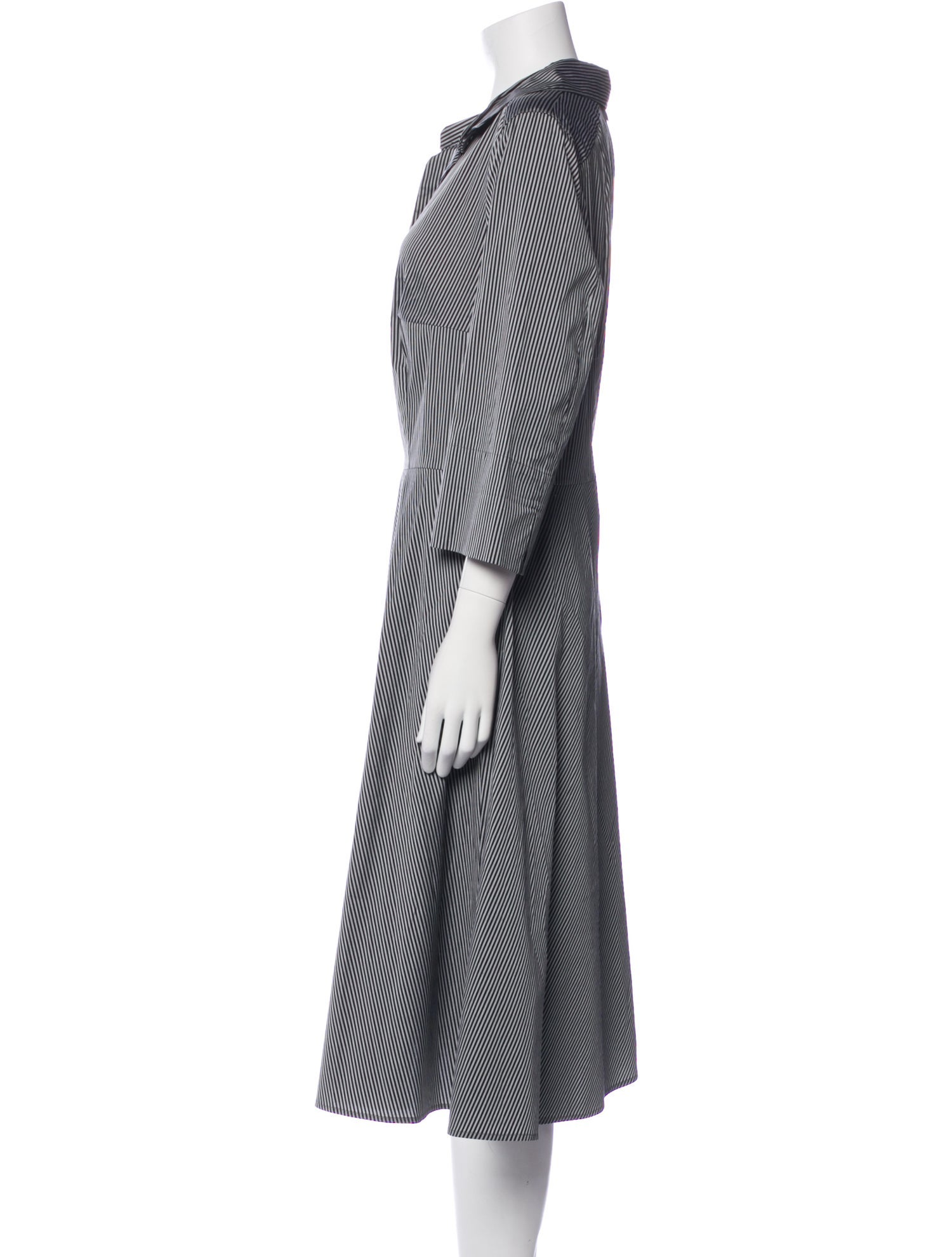 Akris Punto Striped Midi Length Dress