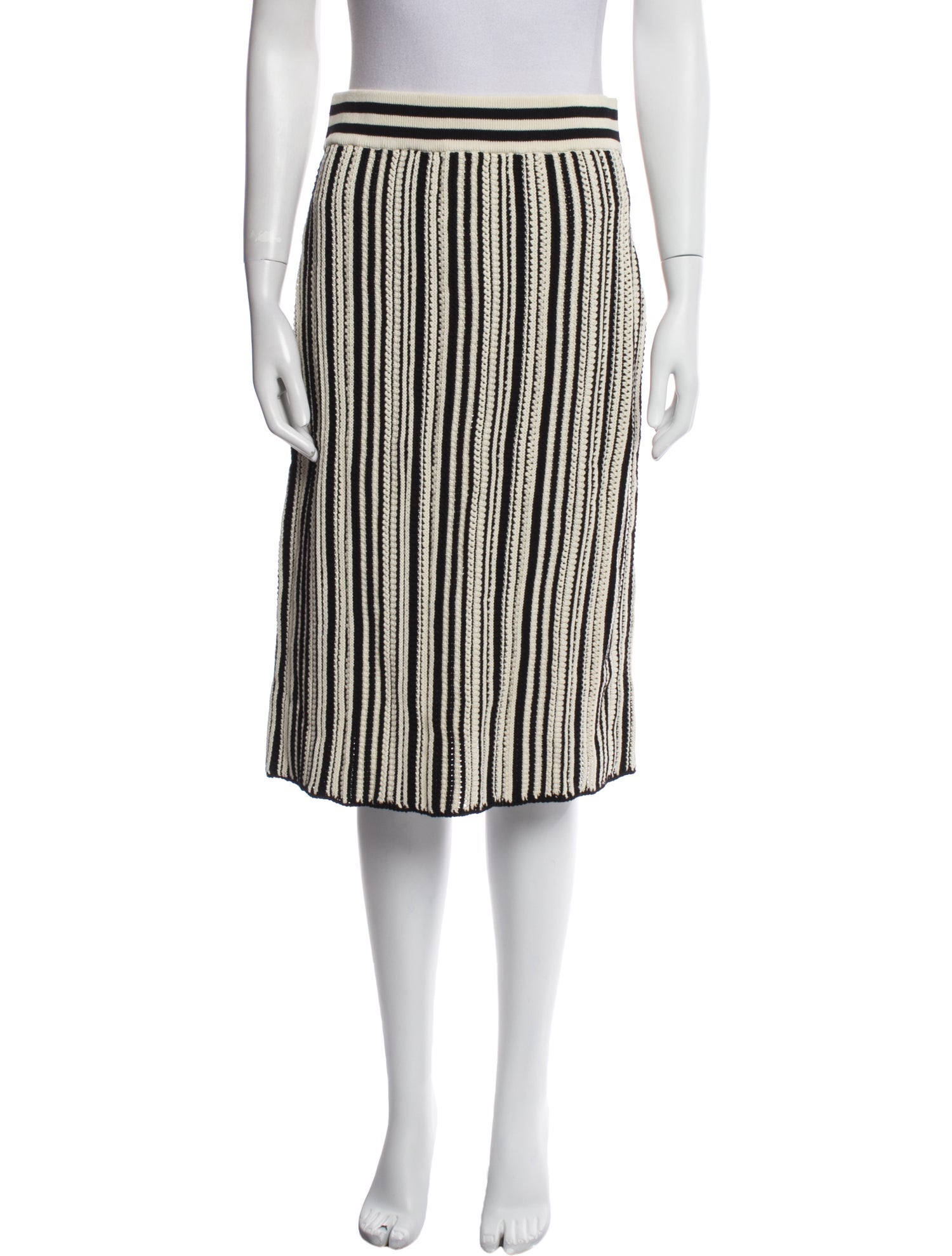 Akris Punto Striped Knee-Length Skirt