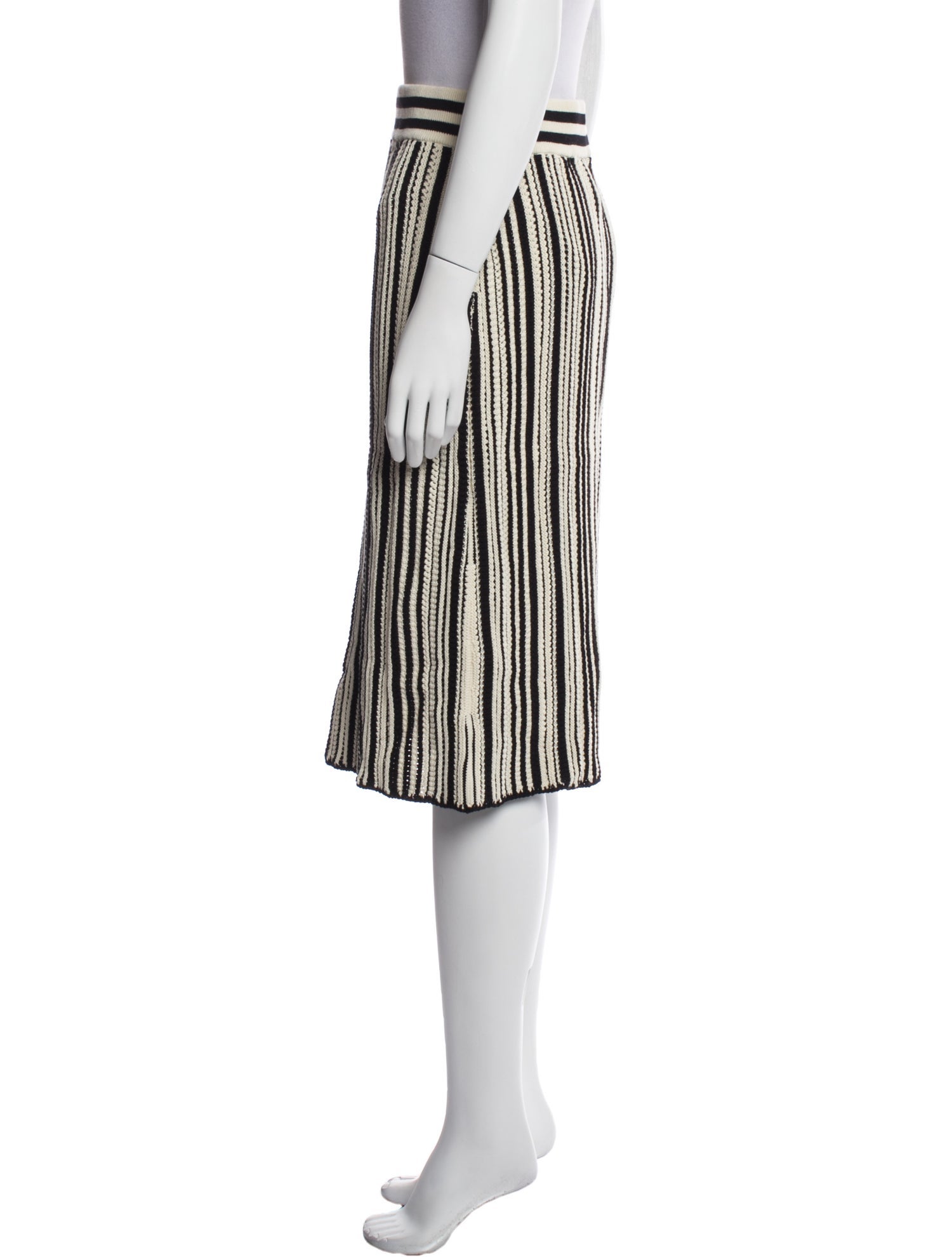 Akris Punto Striped Knee-Length Skirt