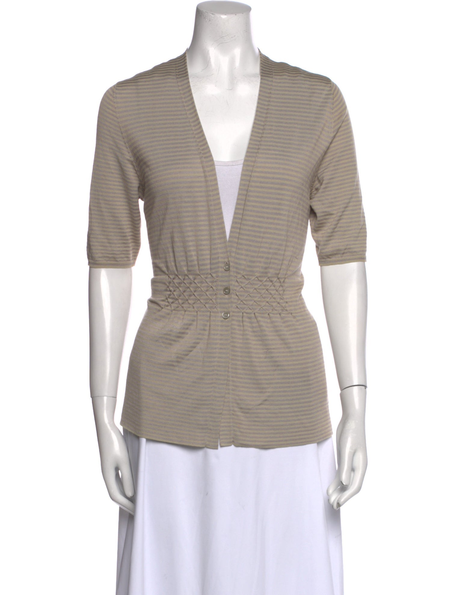 Akris Punto V-Neck Three-Quarter Sleeve Top